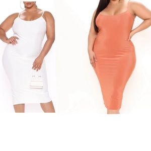 2 Sexy Ribbed Midi Dresses